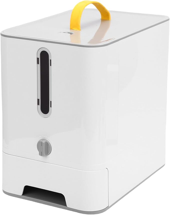 Automatic Cat Dog Food Dispenser, Large Capacity Spacious Storage Timed Auto Pet Feeder with Sealing Technology, for Home Outdoor Travel (Gray)