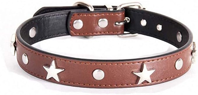 Pet Dog Collars Walking Running Puppy Neck Leash Leather Breathable Collars for Small Dog Cat Coffee S