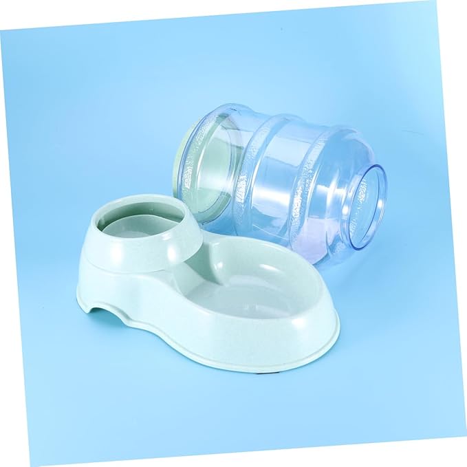 Toyvian 3.8L Automatic PET Food and Water Dispenser Dog Cat Feeder Automatic Feeding System PET Supplies for Cats and Dogs Green Plastic Bowl