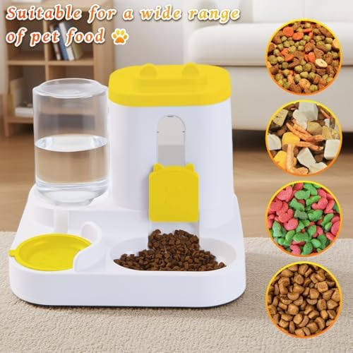 Automatic Pet Feeder & Water Dispenser Set for Dogs & Cats, Large Capacity Food & Water Station, Ideal for All Pets – Black Color
