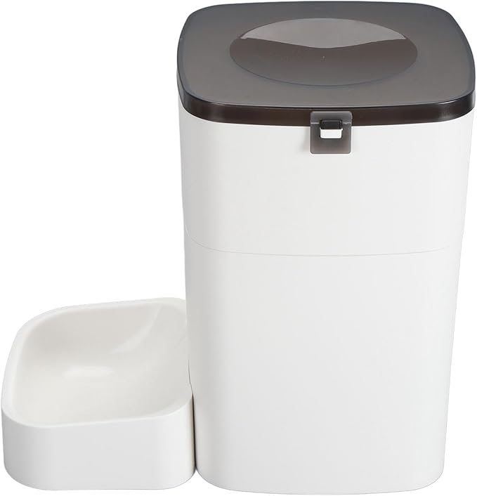 Automatic Pet Feeder Smart Food Delivery Remote Control Large Capacity Cat Dog Feeder Home (White)