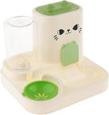 2 in 1 Automatic Pet Feeder and Water Dispenser, 1800ml Dry Food 800ml Water Capacity, Portable Cat Dog Food Bowl for Small Animals- Green