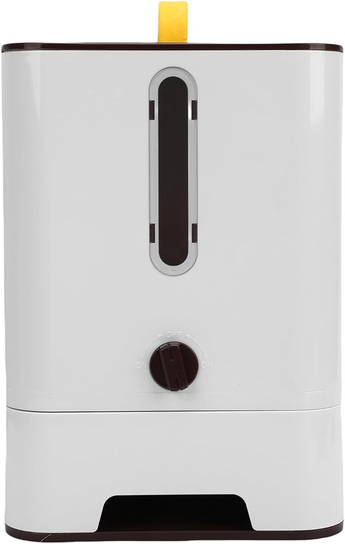 AYNEFY Cat Dog Food Dispenser, Large Capacity Automatic Feeding Bowl Damp Proof Sealing Design Pet Food Container Timed Auto Dog Feeder Storage Box for Home Use (Dark Brown)