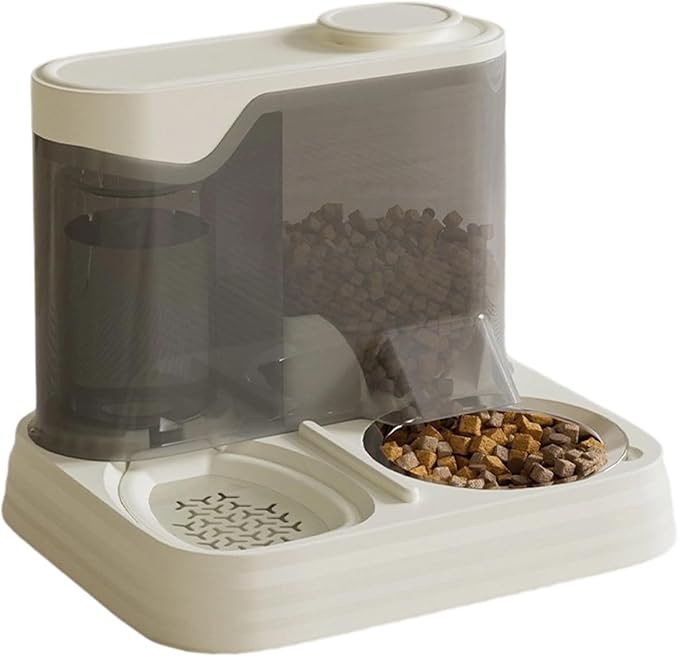 Elevated Pet Feeders with Removable Stainless Steel Bowl and Automatic Water Dispenser Cats and Dogs