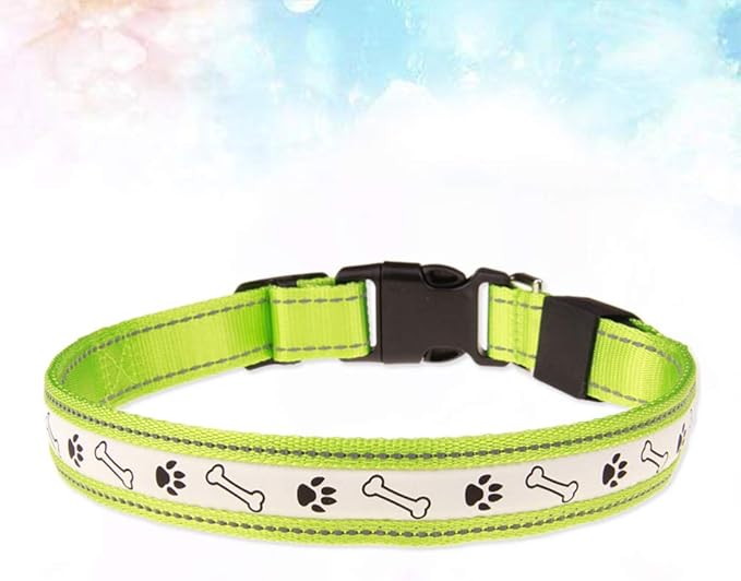 POPETPOP Led Dog Collar Rechargeable Glowing Pet Necklace Fit for Night Safety USB Charging Design for Evening Walks and Camping