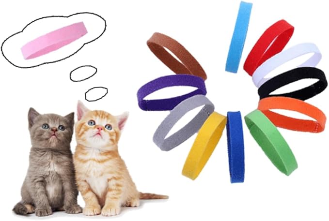 YARNOW 15pcs Adjustable Puppy Id Collars Solid Color Adhesive Identification Bands for Pets Double-Sided for Comfort and Easy Identification