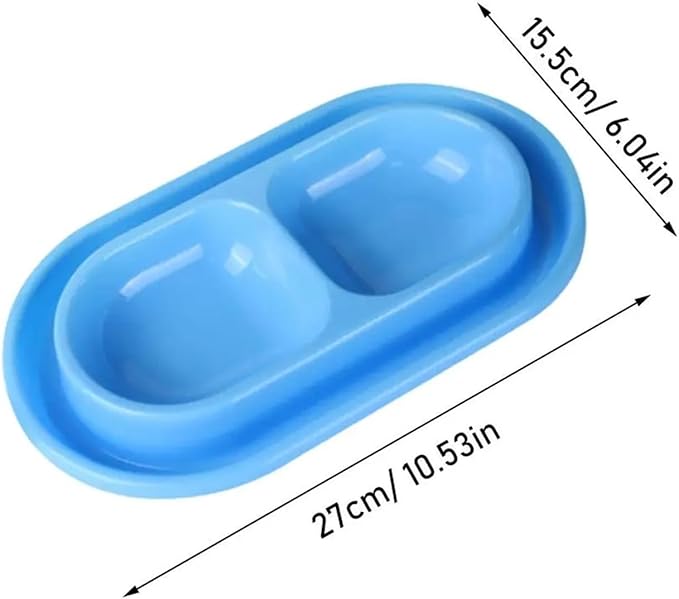 Double Pet Feeding Bowls -Ant Food and Water Dispenser for Dogs and Cats(A)