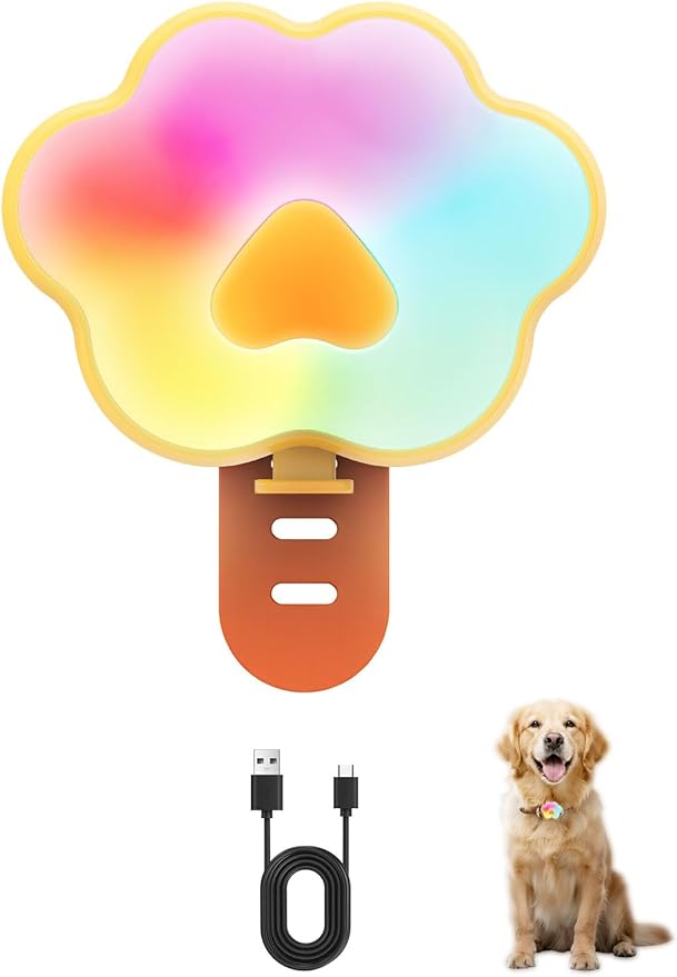 Lekereise Dog Lights for Night Walking, 6 Modes IPX5 Waterproof Dog Collar Lights Up Clip on, Rechargeable LED Pet Harness Collar Light Glow in The Dark Nighttime Camping Bike Accessories