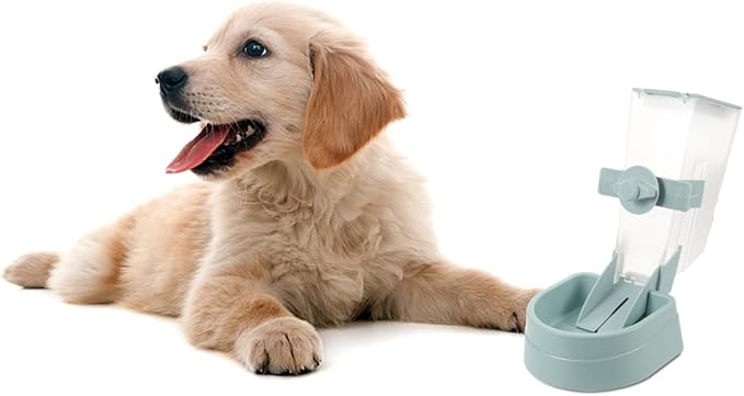 GANAZONO Automatic Dog Feeder Hanging Pet Cage Feeder Deep Bowl Design for Convenient Food Access and Space Saving for Puppies and Cats