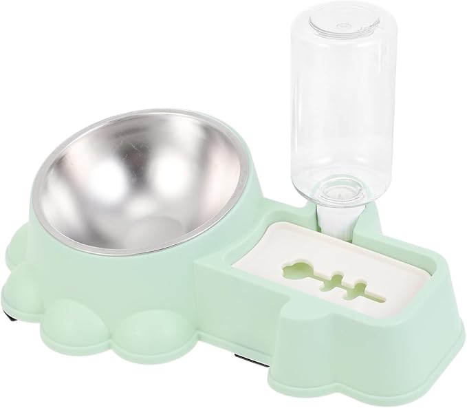 Hemoton Stainless Steel Dog Bowl Pet Feeder Stand Auto Water Dispenser for Busy Pet Owners