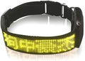 Led Dog Collar for App Programmable Text Flashing Light Up Cosplay Accessories- USB Rechargeable Hand and Leg Rings Cat Digital Pet Collar Weatherproof Fits for Small Medium Dog (Yellow LED)
