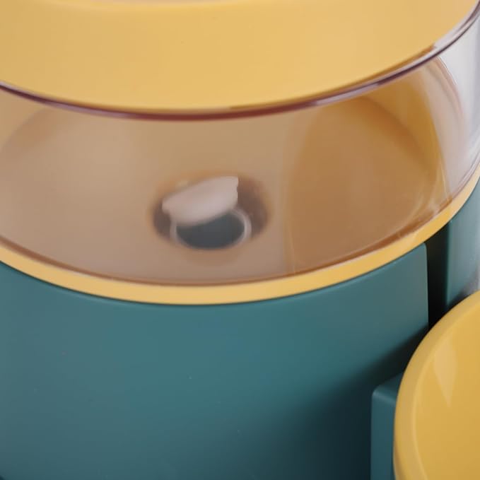 Pet Double Bowl Water Dispenser, 1L Neck Protection Anti Tip Cat Dog Food Water Bowl, Automatic Water Dispenser Dog Basin Cat Basin Pet Feeder for Dogs Cats (Green)
