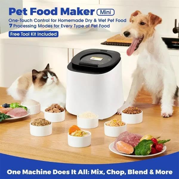 Fassner Pet Food Maker, Jerky/Wet/Dry Food/Paste Cooker with 25-Min Fast Mode, Large Capacity & Quick Dry Cleaning, Ideal for Busy Pet Parents & Multi-Pet Families