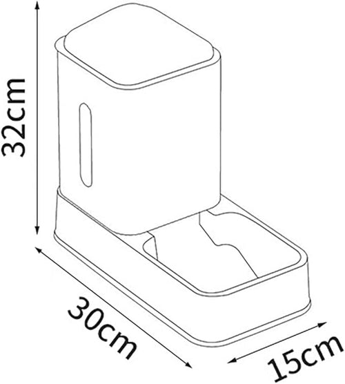 3.5L Gravity Pet Feeder and Water Dispenser, Removable Fully Enclosed Waterer Feeder Dog Automatic Feeder Set, Large Capacity Feeding Bowls for for Small Medium Dog Puppy