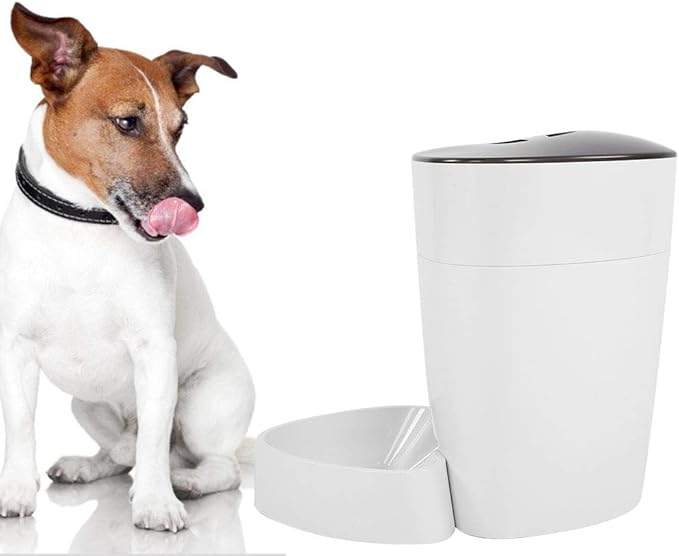 EVTSCAN Automatic Cat Feeder, 4L Auto Dry Food Dispenser with Twist Lock Lid for Naughty Pet, Low Food LED Indication with Clog-Free Design