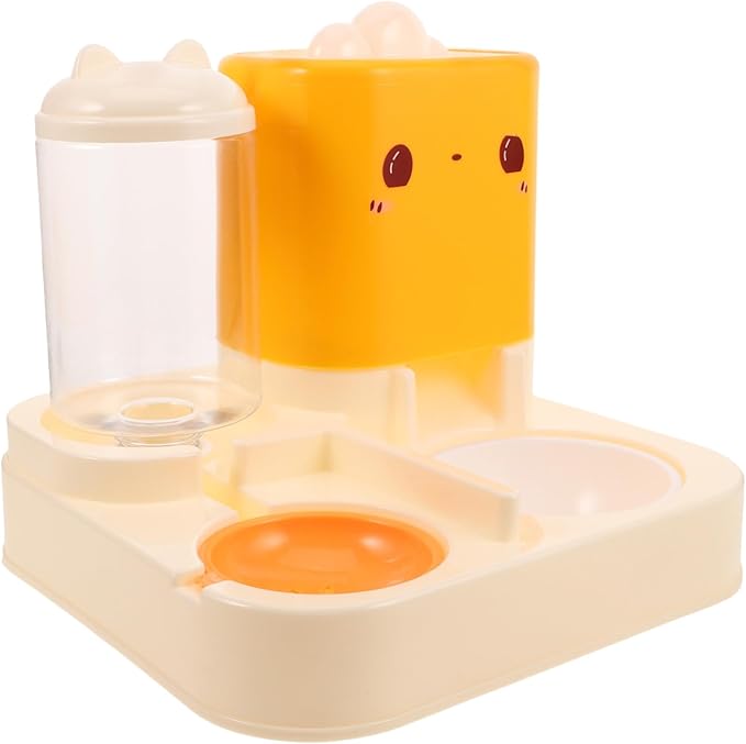 POPETPOP Automatic Double Pet Feeder Integrated Water Dish Space-Saving Design for Cats and Dogs Stable Non- Base for Feeding Easy to Materials