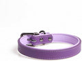 Dog Collar Necklace Leather Durable Collar Double Layer Double Color Puppy Pet Cat Collars Purple L