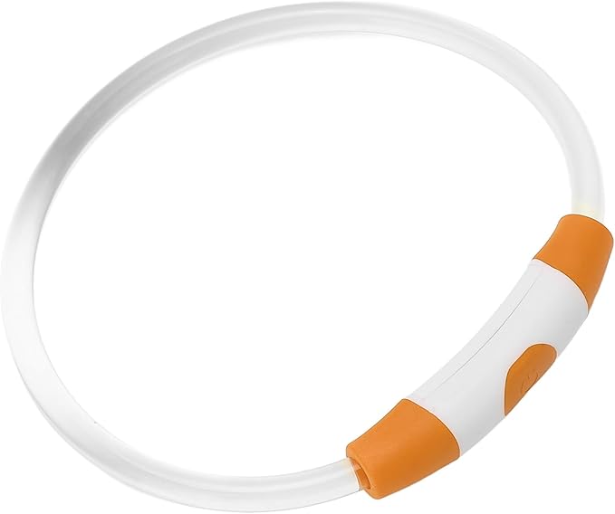 LED Dog Collar, USB Rechargeable Promote Visibility Dog Glow Collar for Outdoor Walking (Orange)