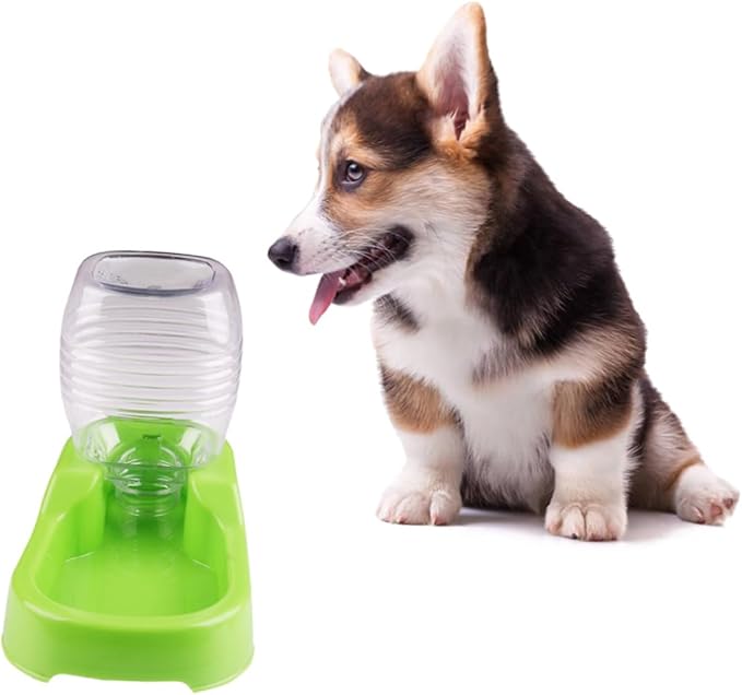 BESPORTBLE Pet Water Feeder Bowl Creative Green Design Non Tip Automatic Water Dispenser for Dogs Puppies Smooth Surface for Home Pet Shops