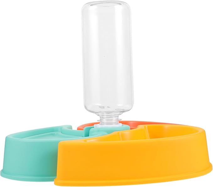Kisangel Cat Food and Water Bowl Automatic Pet Feeder Dry and Wet Food Separation Non-Skid Design for Cats and Dogs Easy to Capacity for Multiple Pets