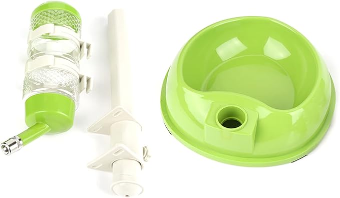 Pet Standing Water Dispenser, Height Adjustable Automatic Drinking Bowl Feeder Dog Feeding Bowl with Detachable Pole for Pets Cats Dogs (Green)