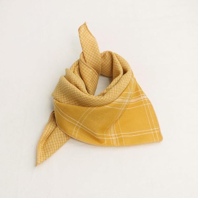 Double Layers Two Tones Dog Cotton Square Bandana Bibs Scarf Kerchief for Small Medium Dogs Boy or Girl - DCB27 Y&W