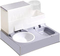 Cat Feeding Bowl and Water Dispenser, Automatic Dog Cat Feeder, 2 in 1 Portable for Small Animals Rabbits Pet Puppy Cats, Gray