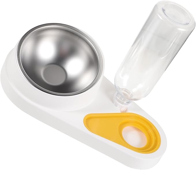 Automatic Pet Feeder and Water Dispenser Detachable Anti-Skid Dog Bowl White Small Dog Food Feeder for Home Use Suitable for Cats