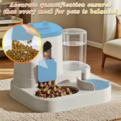 Automatic Pet Feeder & Water Dispenser Set for Dogs & Cats, Large Capacity Dog Food & Water Station, Ideal for All Pets - Black