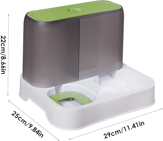Automatic Cat Feeder, Cat Auto Feeder Dog Feeders, Cat Feeder Automatic, Automatic Dog Food Dispenser, Large Capacity Water Dispenser, Pet Food Dispenser, Food Bowl Pet Supplies (Green)