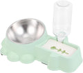 Kisangel Automatic Stainless Steel Dog Bowl Water Dispenser 2-in-1 PET Feeding Station for Dogs and Cats Portable Food Container Lid for Home and Travel