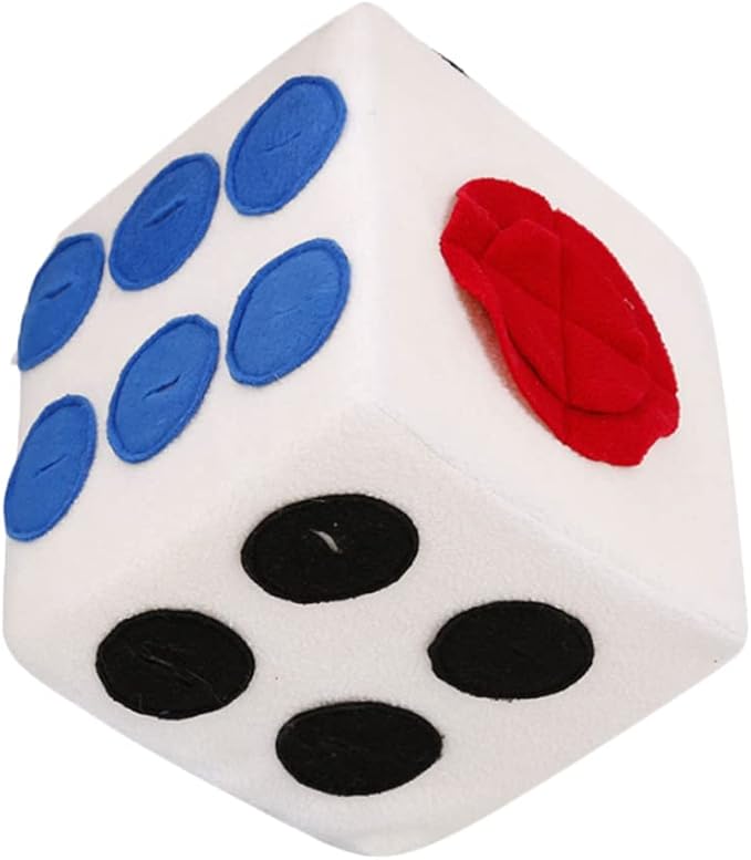 Kichvoe Plush Dog Dice White for Pets Soft Sniffing Training with Elastic Material Fun Enrichment Chew for Puppies and Dogs Easy to Clean Durable Plush