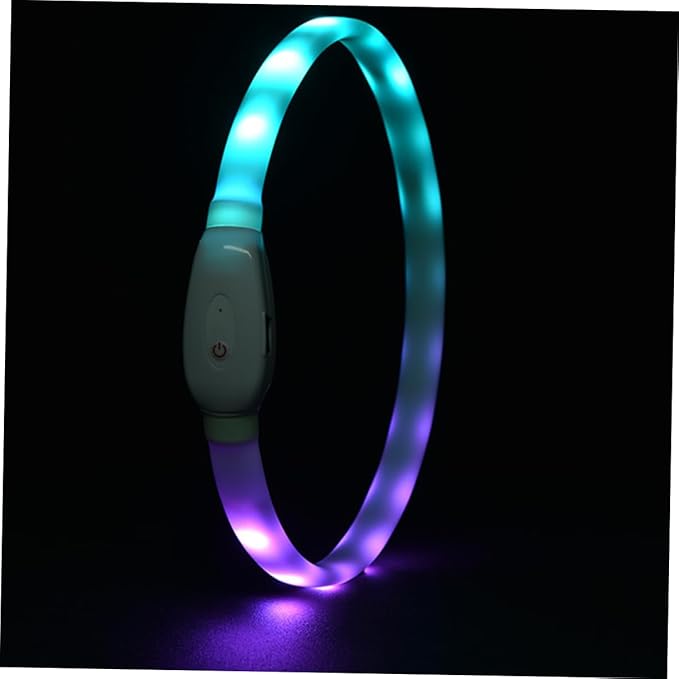 Happyyami USB Rechargeable Luminous Pet Collar LED Light Up Dog Collar Lightweight Safety for