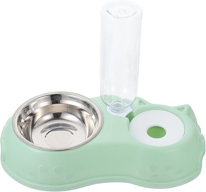 Luxshiny 1Set Pet Dual Feeder Automatic Dog Water Food Dispenser Non Slip Base Opaque Design for Freshness for Dogs and Cats