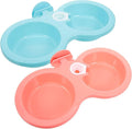 Dog Kennel Dog Kennel 2pcs Double Cage Dog Bowls Detachable Crate Food Bowl Automatic Water Dispenser Bottle Pet Hanging Feeder Dish for Rabbit Puppy Bird Cat Dog Bowl Dog Bowl