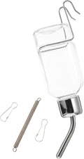 TOYANDONA Pet Automatic Water Dispenser Transparent Hanging Water Feeder for Dogs and Pets Non Drip Nozzle for Cages and Walls