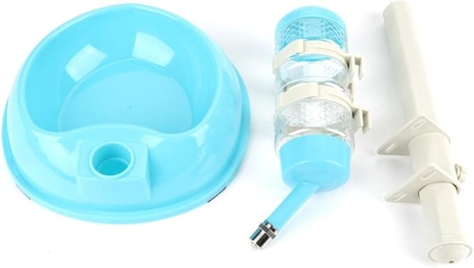 Pet Standing Water Dispenser Bowl Automatic Feeders Dispenser No Drip Water Bottle Height-Adjustable Dog Drinking Bowl Detachable Pole Self-Feeder with Non-Slip Pads for Cats Dogs