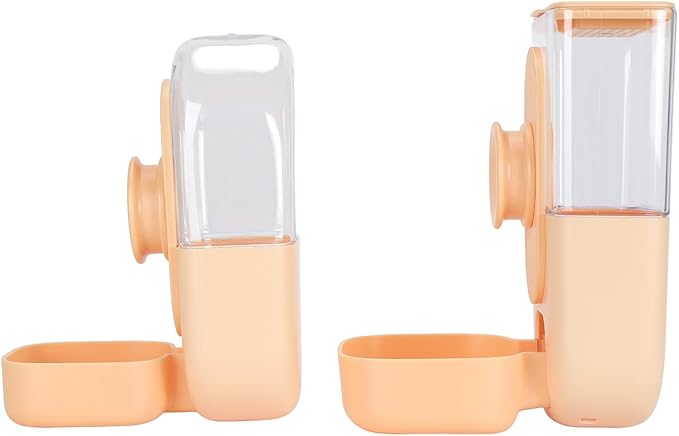 Waterer Set, Hanging Automatic Pet Water Dispenser Large Capacity Reusable Easy Clean for Rabbits for Kennel (Yellow)