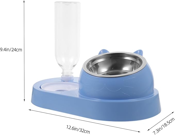 Pet Food Bowl Automatic Water Dispenser Dual Dog and Cat Feeder Non- Base for Animals Simple and Elegant Design