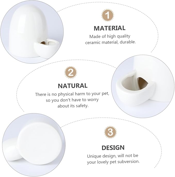 1pc Pet Automatic Water Feeder for Hamsters Mute Drinking Bowl White Ceramic Pet Drinking Supplies Convenient and Safe Water Dispenser for Animals