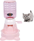 Automatic pet Feeder Push Feeder for Cats and Dogs 1.8L (Pink)