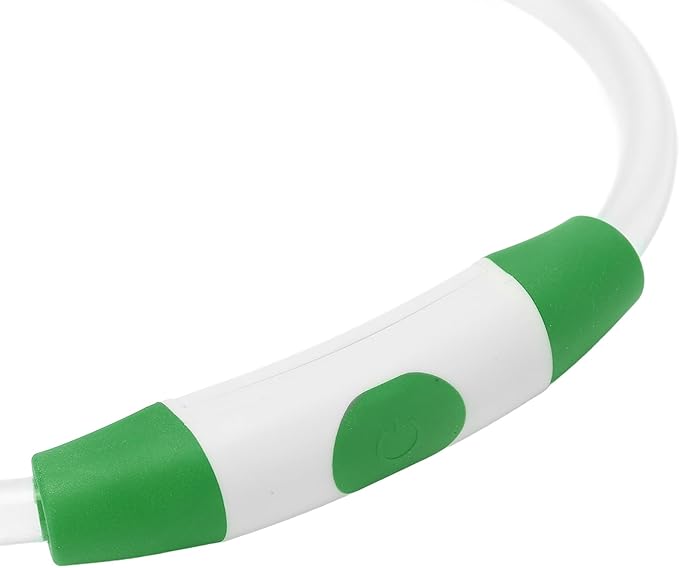 LED Dog Collar, USB Rechargeable Promote Visibility Dog Glow Collar for Outdoor Walking (Green)