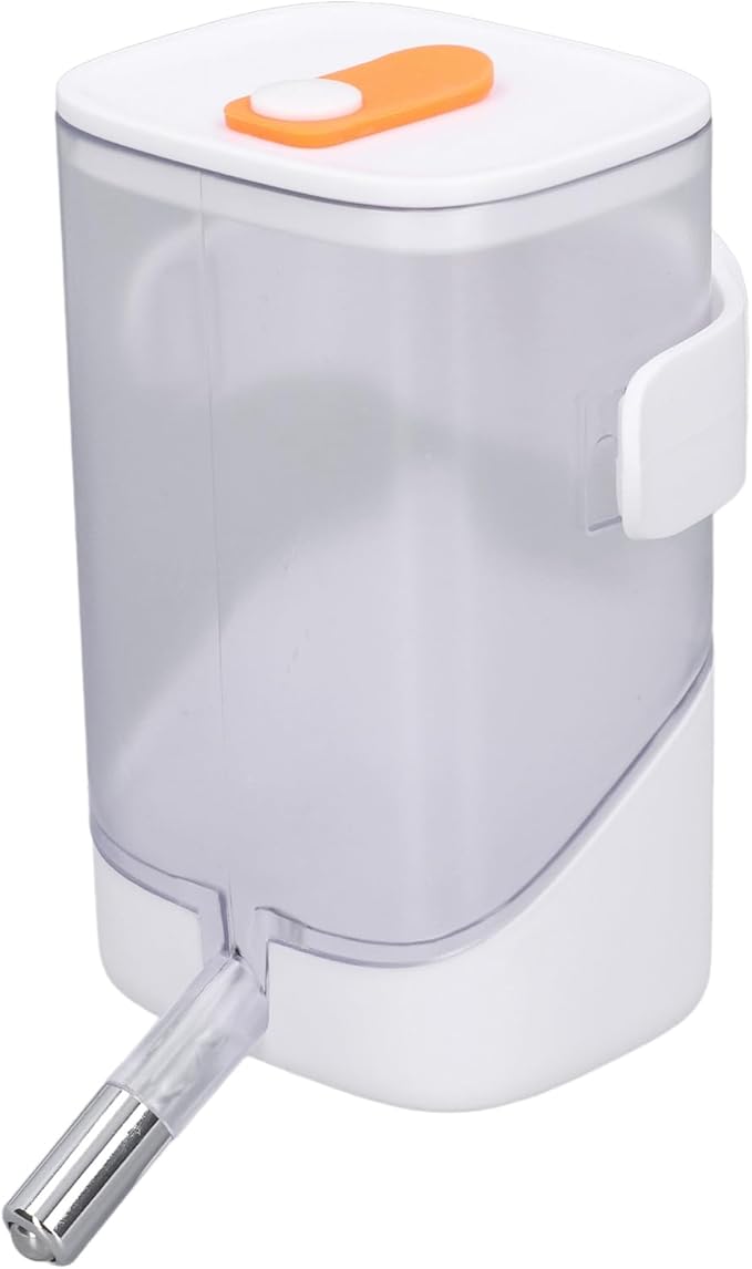 Pet Water Feeder, Food Grade Plastic Automatic Feeders Pet Water Dispenser with Stainless Steel Ball Cage Hanging Design for Cat Dog Rabbit, 3.9 x 4.7 x 6.9in