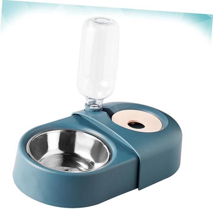 BESTonZON Automatic Dog and Cat Feeding Bowl with Spill-Proof Design, Blue Pet Water and Food Basin, Sturdy Non-tip Pet Feeder Suitable for Dogs and Cats