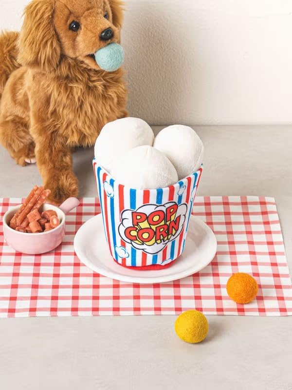 Rustling Popcorn Shaped Dog Toy