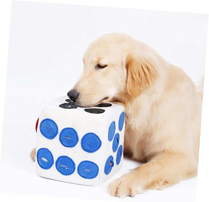 Dog Plush Training White Dice Design Sniffing Nosework for Dogs and Puppies Durable Elastic Pet for Interactive Play and Foraging Fun
