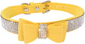 Puppy Dog Collar with Rhinestone Bow Knot Crystal Diamond Colorful Bling Girl Cat Collars XS Small Medium Large