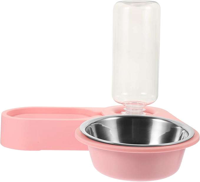 Kisangel Automatic Pet Water Dispenser with Dual Bowls Rotatable Corner Folding Feeder for Cats and Dogs Fresh Water Supply