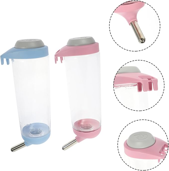 Mipcase 2pcs Automatic Pet Hanging Water Dispenser for Dogs Cats Capacity Design for Cleaning Refilling for Cages and Travel