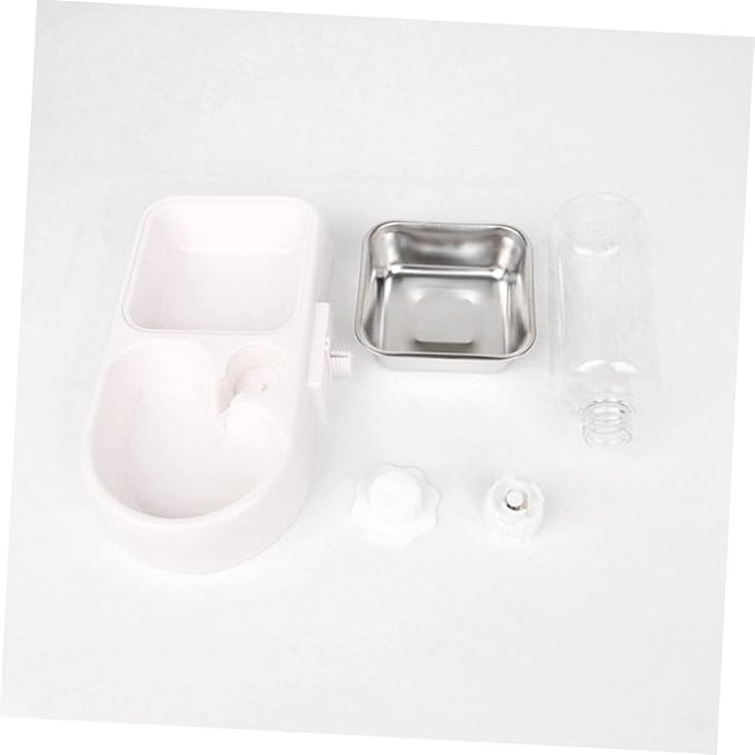 HANABASS Double Pet Water Feeding Bowl Creative Water Feeder for Dogs and Cats Automatic Drinking Tool Smooth Design for Home and Pet Shops White